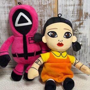 Squid Game Plush Doll Set Guard Pink Soldier Triangle & Player 067 Stuffed Toys